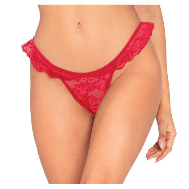 2 pack Sexy Lace Ruffled Thong Panties