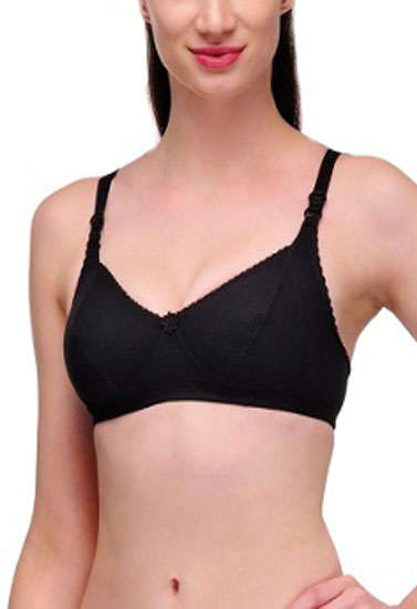 Hushh Black Full Cotton T-Shirt Bra