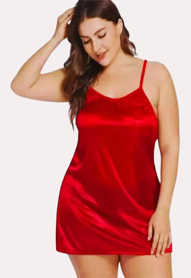 Alluring one-piece satin sleepwear